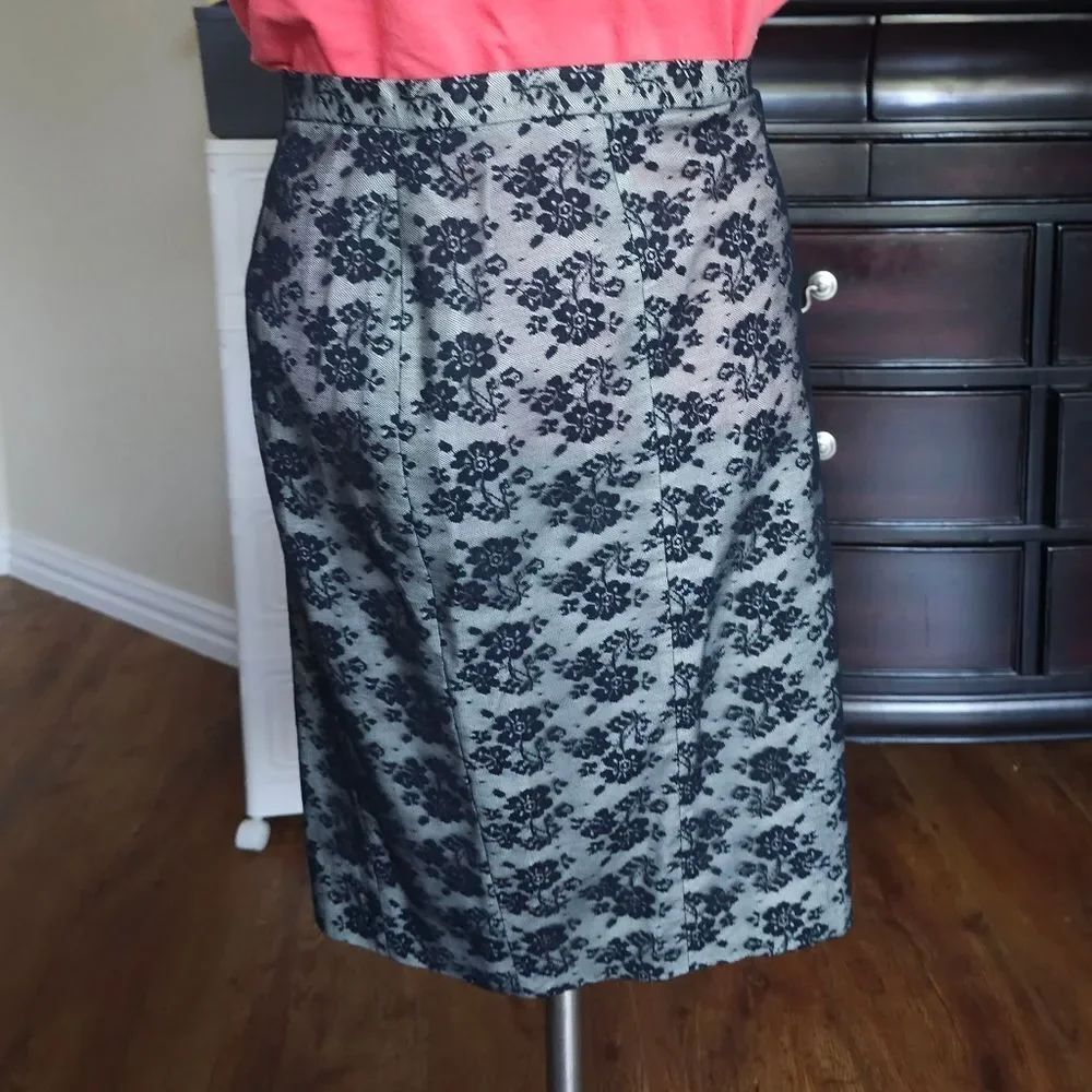 Moschino Black Lace Pencil Skirt
